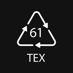 Bio matter organic material recycling code 61 TEX. Vector illustration