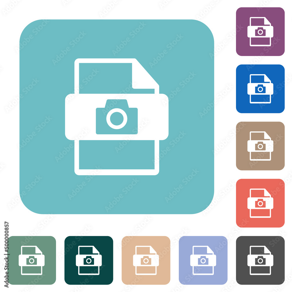 Poster raw camera file type rounded square flat icons