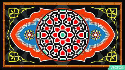 Vector Islamic Art Illustration of Ramadan Festival Designs Fabric, Colorful Backgrounds