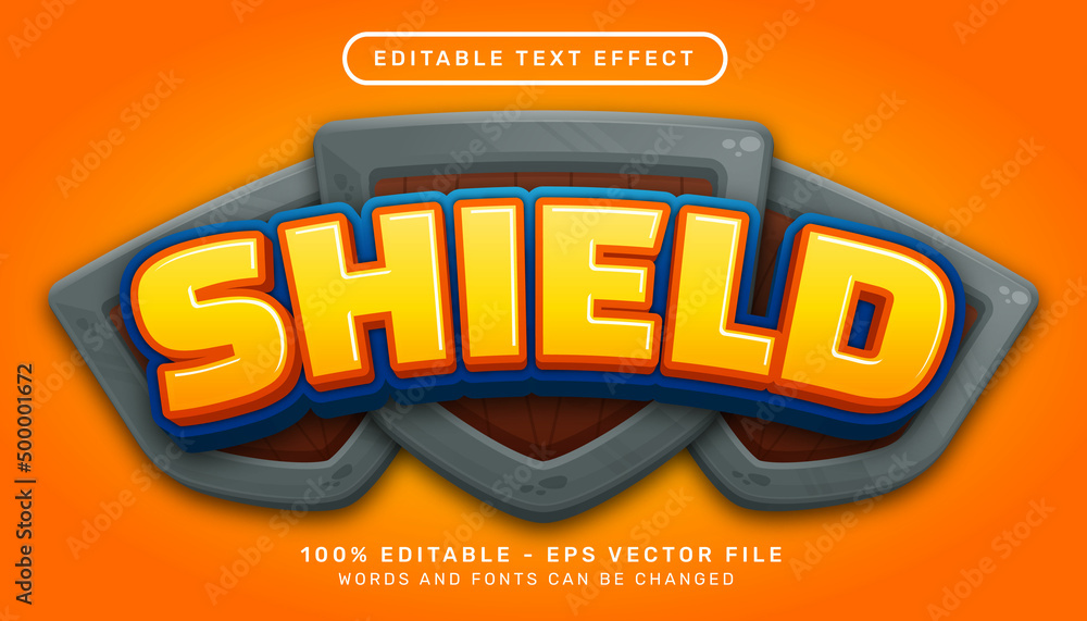 Poster shield 3d text effect and editable text effect
