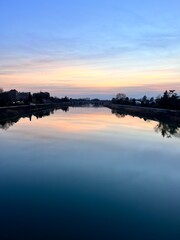 sunset over the river, Alessandria italy