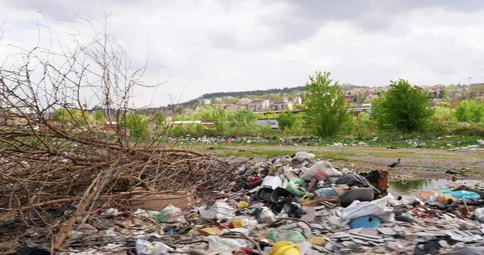 roadside waste dumped by unscrupulous people into nature