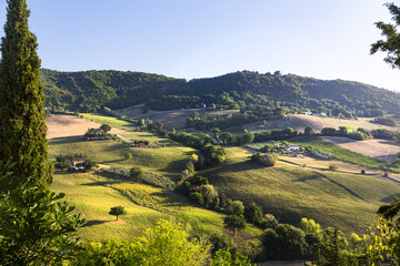 View of the little town of Serra san Quirico