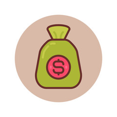 Money Bag  icon in vector. Logotype