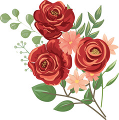 Romantic red roses bouquet