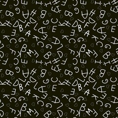 Alphabet seamless pattern for fabrics and packaging and gifts and cards and kids and wrapping paper and school