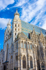 Fototapeta na wymiar View of the Stephansdom, Cathedral of Vienna, Austria