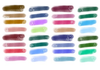 Set with paint markers stripes for magazines and cards and hobbies and notebooks and stickers and kids