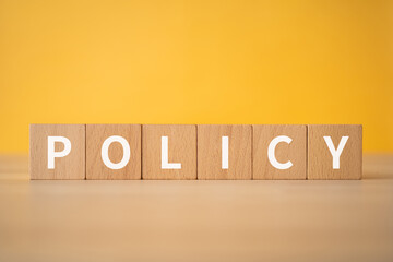 ポリシーのイメージ｜「POLICY」と書かれた積み木