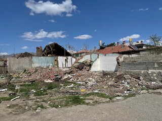a destroyed city neighborhood