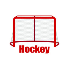 Red hockey gate. Vector illustration. EPS 10.