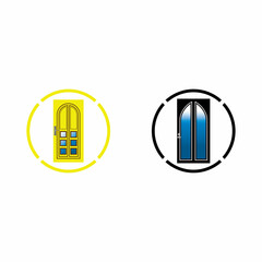 Modern doors front entrance doors house vector