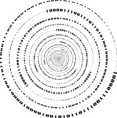 abstract binary code arranged in a spiral