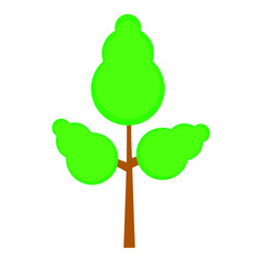 Tree. Tree silhouette. Icon. White background. Vector illustration. EPS 10.