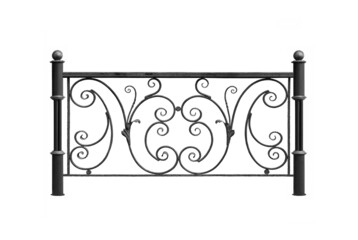 Fence with decorative elements.