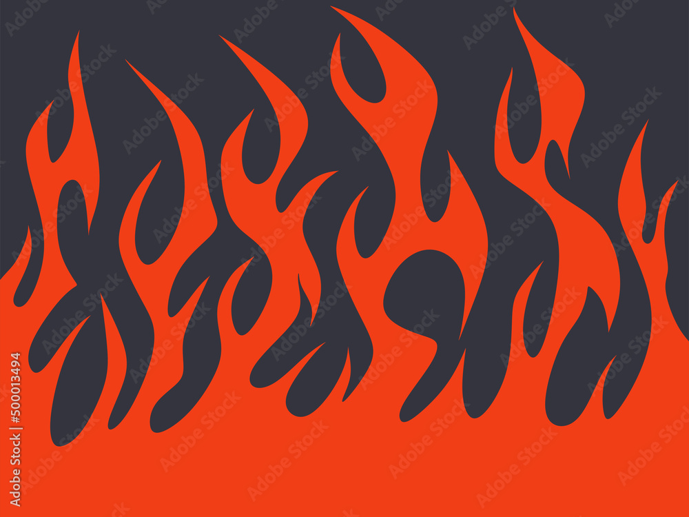 Poster simple background with red flame pattern