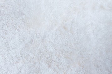 Fototapeta na wymiar white furry carpet for background.
