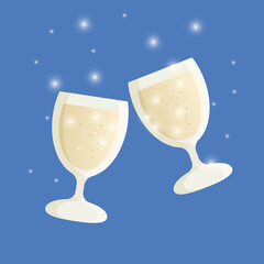 Small holiday glasses. Party, Christmas. Birthday.