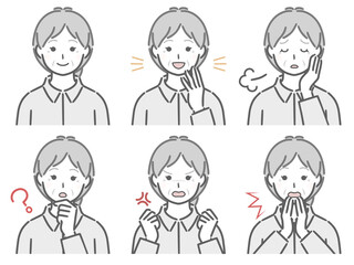 高齢女性の色々な表情