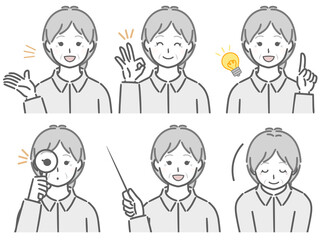 解説する高齢女性