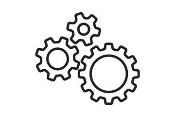 Setting icon vector with work cog gear element. Cogweel mechanism symbol.