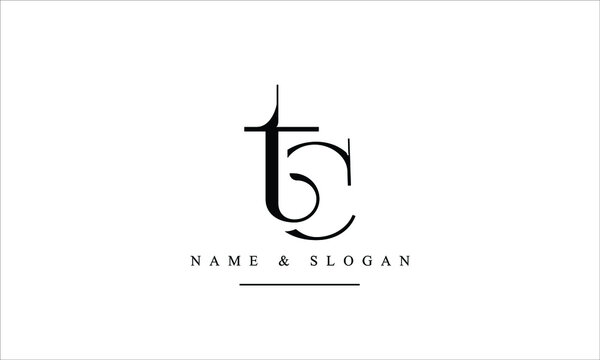 TC, CT, T, C abstract letters logo monogram