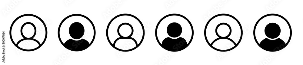 Poster user profile login icon vector set. user icons for app or web site. user avatar icon or button. pers