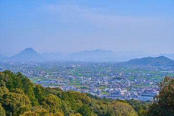 金刀比羅宮 御本宮付近の展望台から北東側(讃岐平野,讃岐富士)を見る