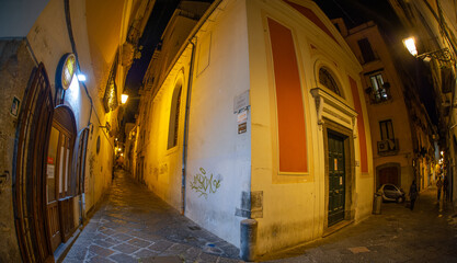 Narrow road in Salerno Italy 15 April 2022
