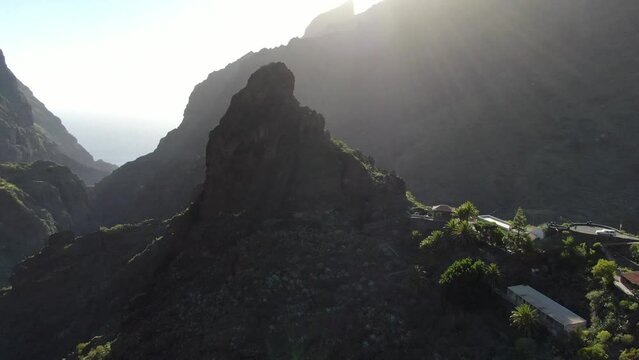 Flight at Masca valley, Tenerife, Canary Islands, Spain