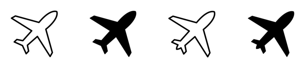 Plane icon set. Airplane icon vector. Flight transport symbol, Vector illustration.