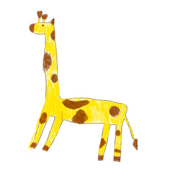 Cute hand drawn doodle giraffe.
