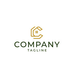 initial letter C abstract sign made from geometric hexagon shape logo icon vector illustration