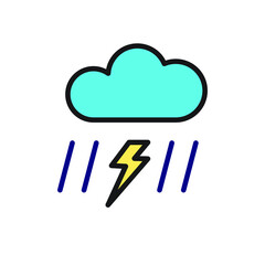 rain lightning weather vector for icon symbol web illustration