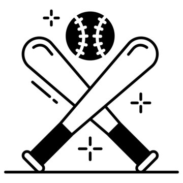 Americans national base ball Sports Vector  Icon Design, American culture and traditions Symbol, United States Social Sign, US Arts and literature Stock illustration, Baseball bat and Ball Concept