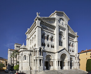 Fototapeta na wymiar Saint Nicholas Cathedral in Monaco-Ville. Principality of Monaco