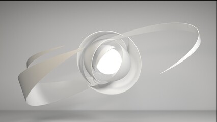 white geometric abstract background 3d illustration
