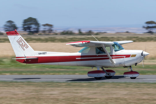Lethbridge, Australia - November 23, 2014: 1977 Cessna 152 single engine light aircraft VH-CET.