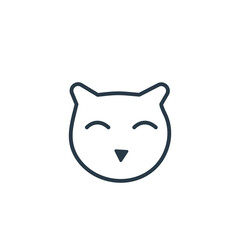 Cat face outline icon stock illustration