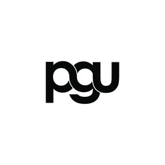 pgu letter original monogram logo design