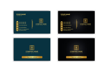 Luxury, modern, and elegant black gold business cards template.