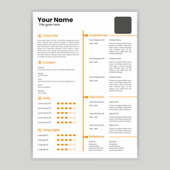 Minimal, super clean, modern, and professional CV or resume template design 