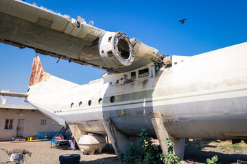 Destroyed Soviet Airplane in the Massawa Old Town, Eritrea