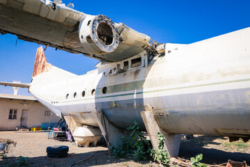 Destroyed Soviet Airplane in the Massawa Old Town, Eritrea