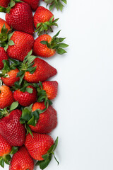 Strawberries on a white background