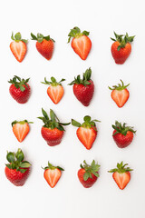 Strawberries on a white background