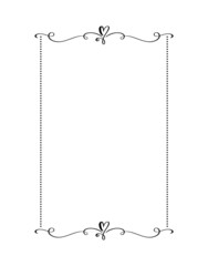 Vector Calligraphy ornamental frame with hearts. Valentine Day decorative ornament for decoration text, design of wedding invitation, love romantic greeting card