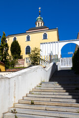 Gocar staircase in functionalist style from 1909, town Hradec Kralove, Czech republic