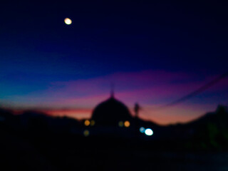 Obraz premium moon over the city