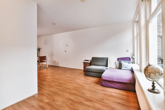 Spacious living room with sofas